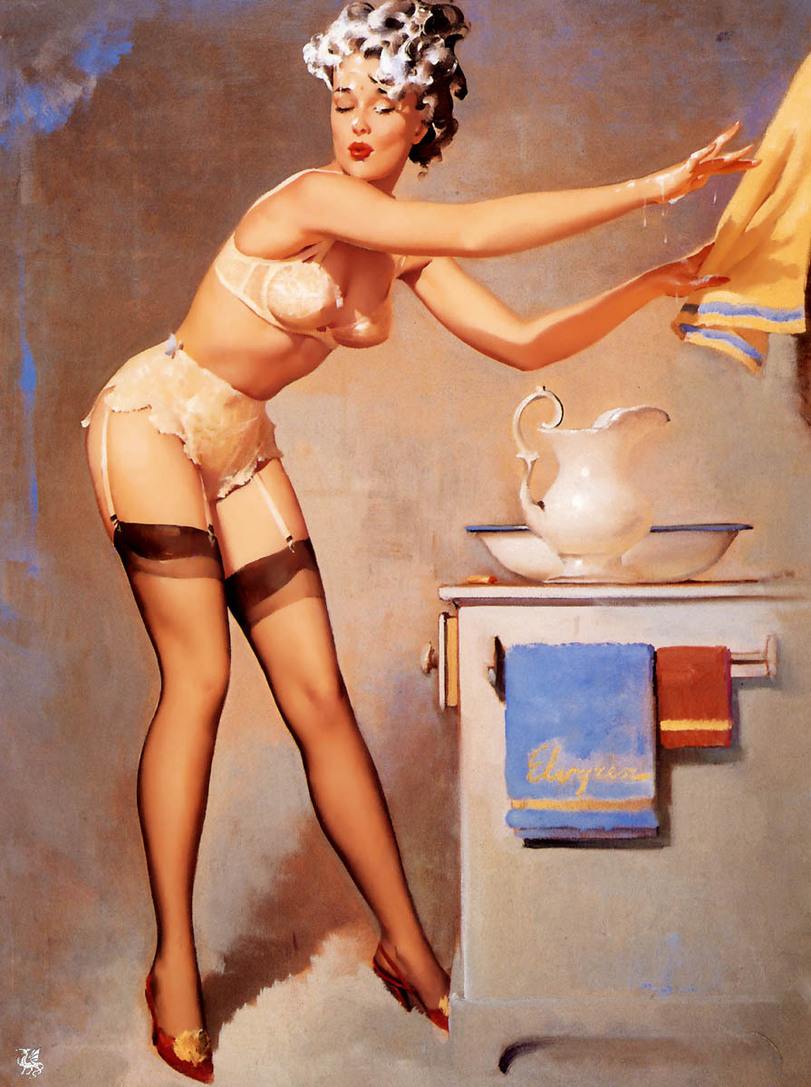 Классическая пин-ап картина от великого американского художника. Gil Elvgren | Пин-ап девушки