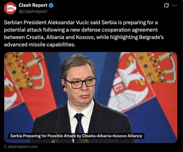 Президент Сербии Вучич заявил, что Хорватия, Албания и Косово готовятся напас | Про Политику