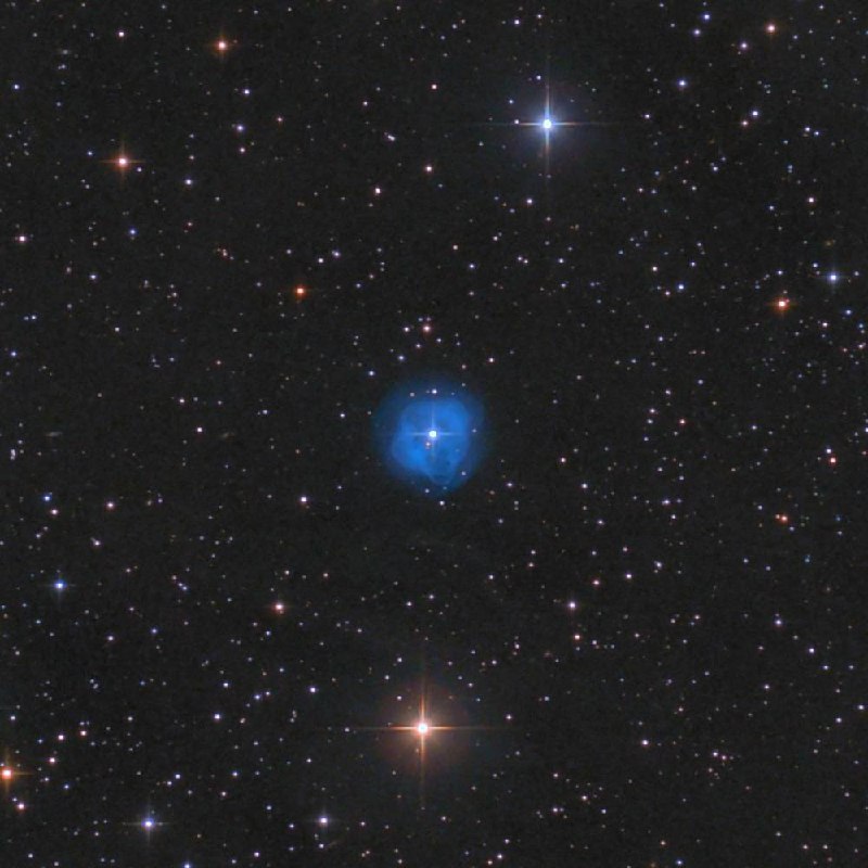 NGC 1514, известная как туманность Хрустальный шар, находится в созвездии Тел | Про космос