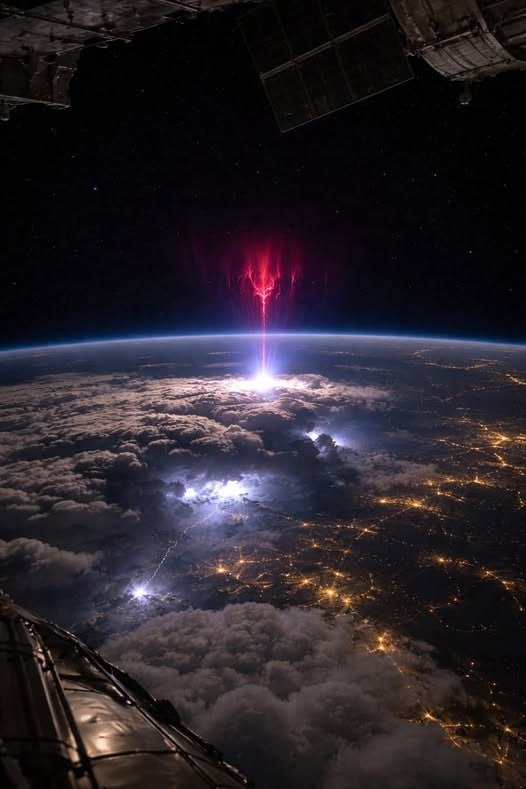 С орбиты Земли сняли одно из самых редких атмосферных явлений — астронавт с М | Про космос