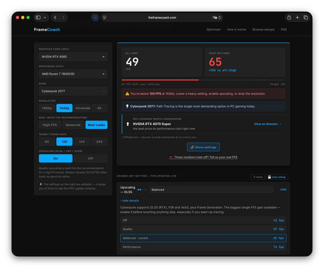 Перестаем страдать от низких FPS: нашли сервис FrameCoach для подбора оптимал... | Во что поиграть